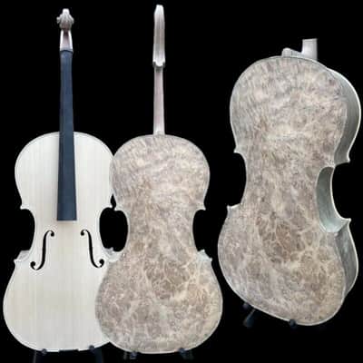 Professional song unfinished Cello 4/4 Solid Bird's eye maple back old spruce top image 1
