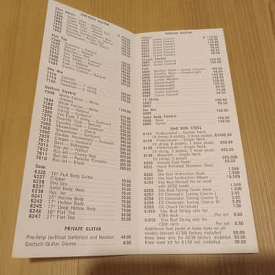 Vintage August 1972 Gretsch Full-Line (Guitar, Drum, Sho-Bud) Price List! image 2