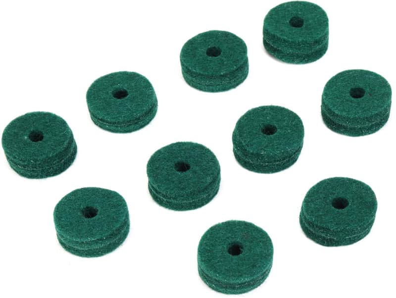 Ahead Wool Cymbal Felts - Green (10-pack) (2-pack) Bundle image 1