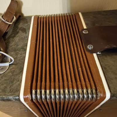 Button Accordion Kreminne 100 Bass USSR Bayan Straps Soviet Made in Ukraine Vintage image 9