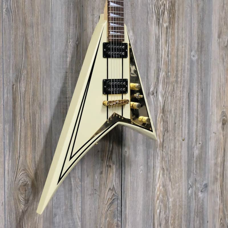Jackson Pro Series RR5 Rhoads 2003 - 2009 - Ivory with Black Pinstripes image 1