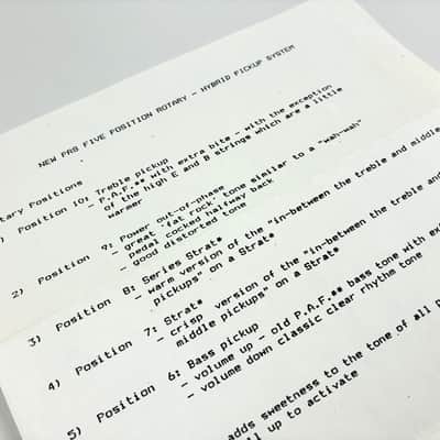 PRS Original 1986–89 Rotary Switch Instruction Sheet — Early Factory Paper image 2