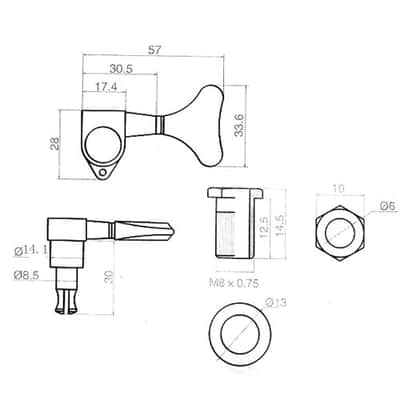 Fender 2-Over, 2-Under Chrome Bass Mini-Tuners Chrome image 6
