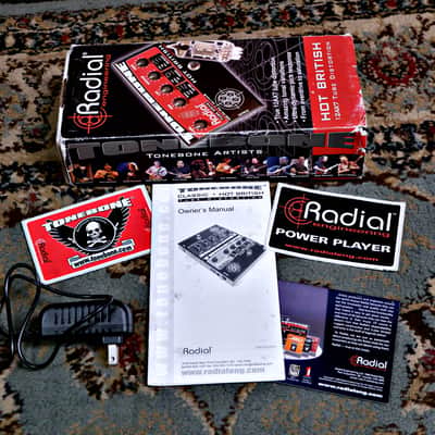 Radial Tonebone Hot British Tube Overdrive 2010s - Red with Power Supply image 3