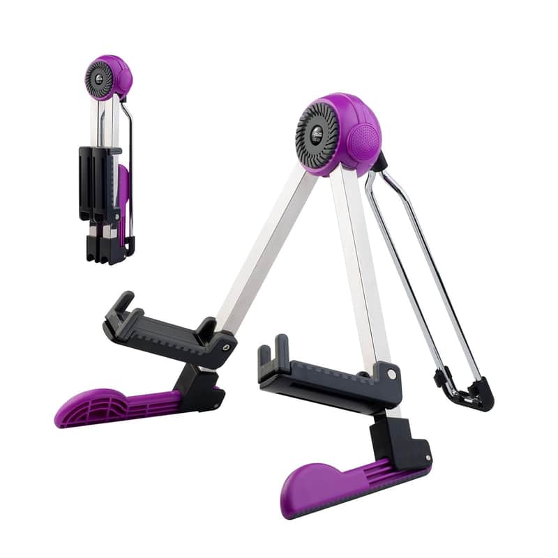 Guitar Stand - Electric And Acoustic, Floor Standing Holder For Guitars, Bass, Banjo, Cello - Portable, Foldable, And Small A-Frame Design Ggs-03 image 1