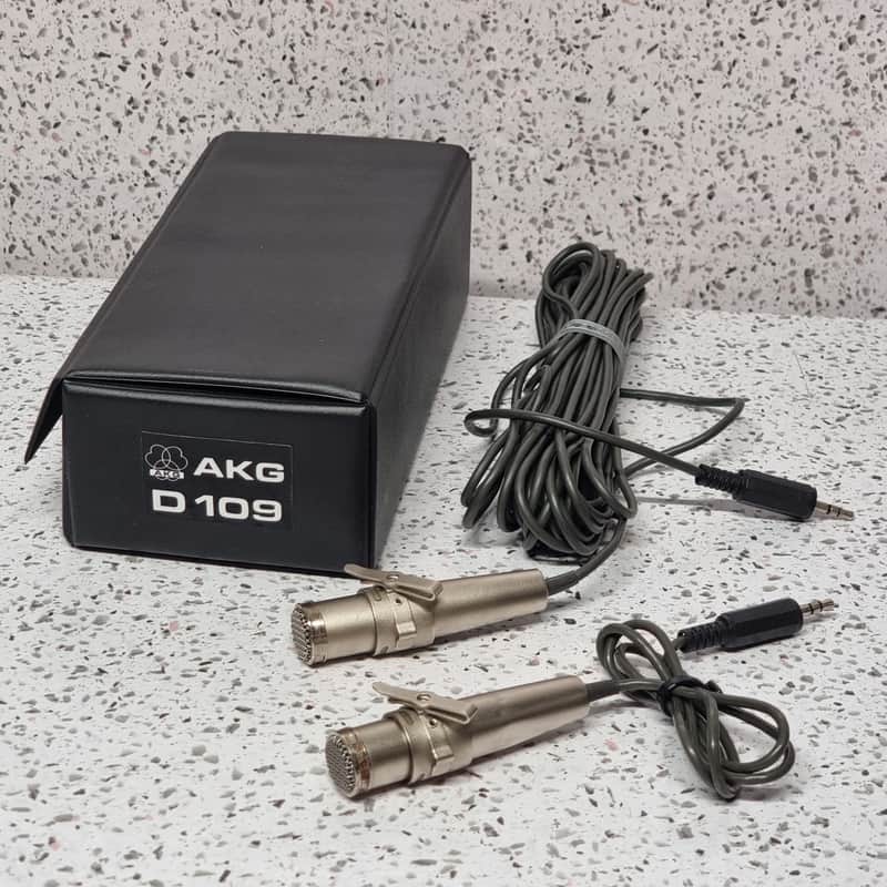 Pair of RARE Vintage AKG microphones model D109 image 1
