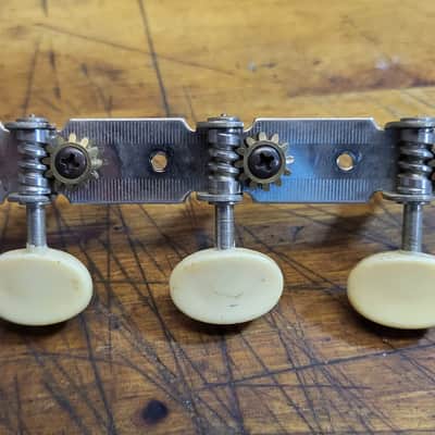 Vintage RARE 1970's 3x3 On a Plate Open Back Fancy Guitar Tuners Japan Luthier Parts #6 image 3