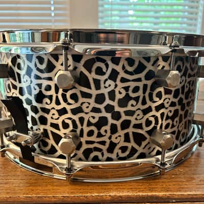 Honest Abe Instruments 3mm Aluminum Shell Custom Snare Drum 6.5x14 - 2025 Paisley-Esque Lacquer finish image 4