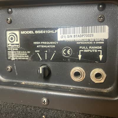 Ampeg BSE410HLF 400-Watt 4x10" Bass Speaker Cabinet 2000s - Black image 4