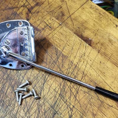 Vintage 1965 Hagstrom Sweden Electric Guitar Bridge Tailpiece Whammy Bar Installation Screws Harmony Silvertone Luthier Parts image 1