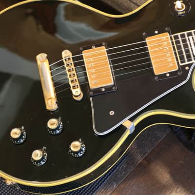 Vintage! 1976 Gibson Les Paul Custom Electric Guitar Black Ebony + HSC image 6