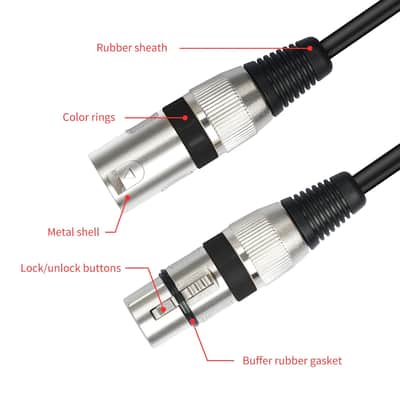 2 Pack 5 FT XLR Female to Dual XLR Male Y Splitter Cable, Female XLR to 2 Male XLR Y Cable,XLR Splitter 1 Female to 2 Male for Micphone Mixer image 5