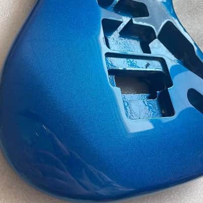 Metallic Blue Strat Stratocaster Style Guitar Body with Double Locking Tremolo image 6