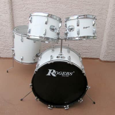 Rogers Vintage Londoner Drum Set Fullerton  White Swivomatic Script 22,12,13,16 READ image 2