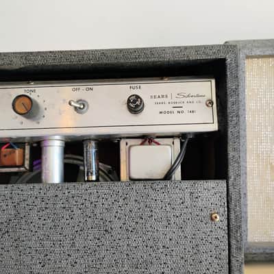 Silvertone Model 1481 - 5-Watt 1x8 Guitar Combo - 1963 - 1968 - Diamond Cut Speaker Hole - Gray Leatherette - Local Pickup Only image 15