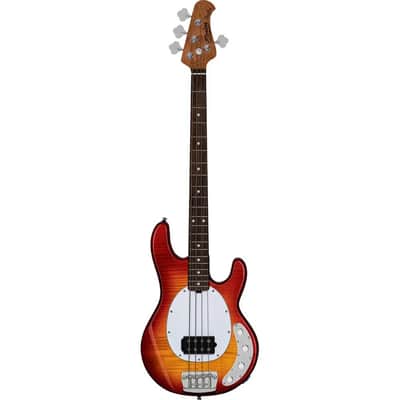 Sterling by MusicMan StingRay RAY34FM-HCB-R2, Heritage Cherry Burst, electric bass image 3