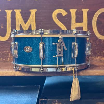 VINTAGE 1950's Slingerland JR Outfit in Blue Sparkle - 12x22, 8x12, 5.5x14 image 22