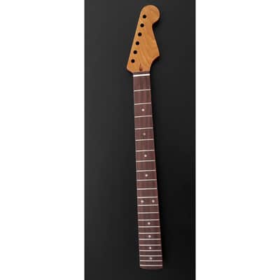 22 frets Satin Nitro varnished Roasted Mapple Strat Neck with rosewood fretboard