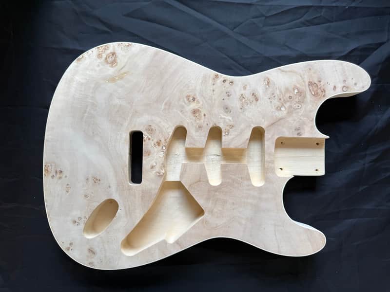 BMC Guitar Body Strat® Stratocaster® Unfinished Spalted Top With Binding Standard  SSS Route  [ST100] image 1