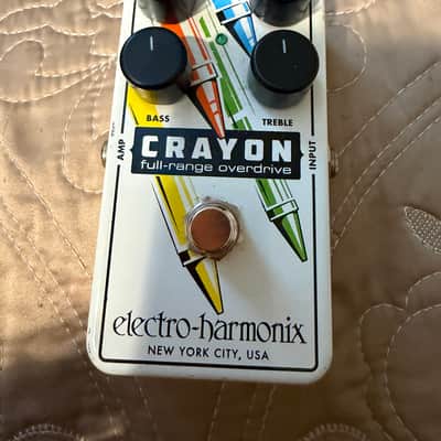 Electro-Harmonix Crayon 69 Full-Range Overdrive 2015 - Present - White with Vertical Crayons image 1