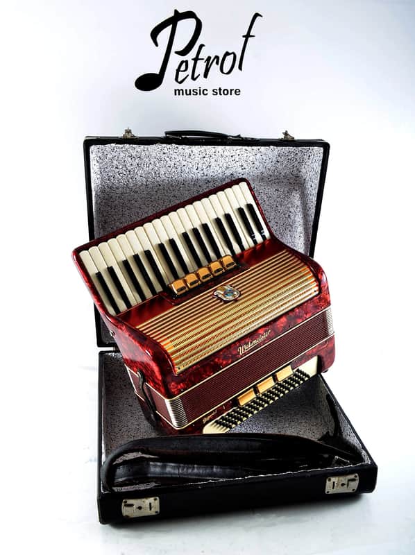 Rare Vintage German Made Top Piano Accordion Weltmeister Gigantilli I - 80 bass + Original Hard Case & Shoulder Straps image 1