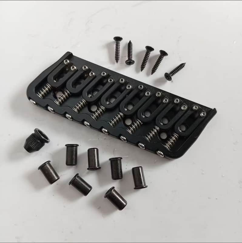 Fixed Bridge Hipshot Multiscale Guitar 8 String - Black image 1