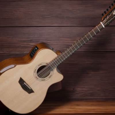 Washburn Comfort Series WCG15SCE12 Grand Auditorium Cutaway Acoustic-Electric  w/ Solid Sitka Spruce, B-Stock image 5