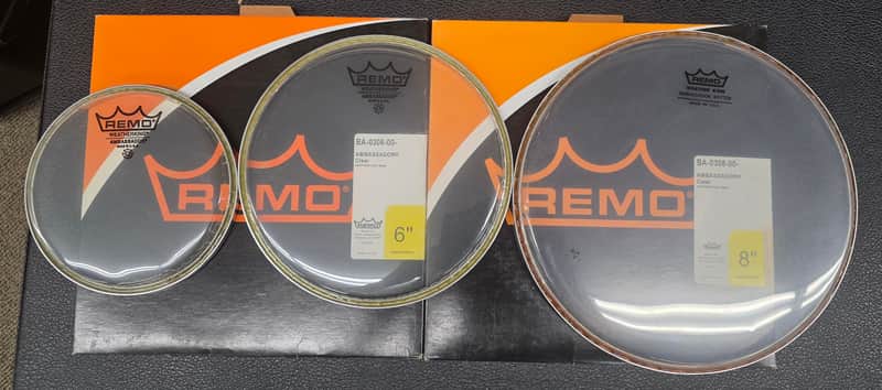 New Remo Clear Ambassador Drum Heads 6" 8" 10" imagen 1