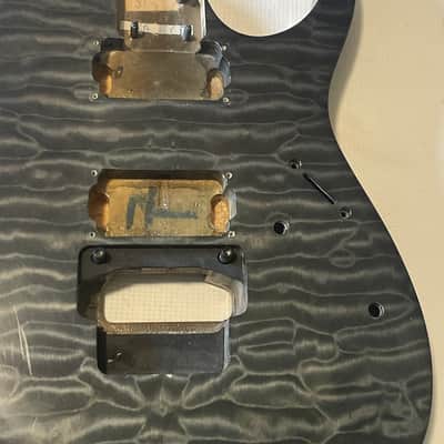 2000's Korean Ibanez RG320DXQM Black Quilt Basswood Guitar Body Floyd Ready image 4