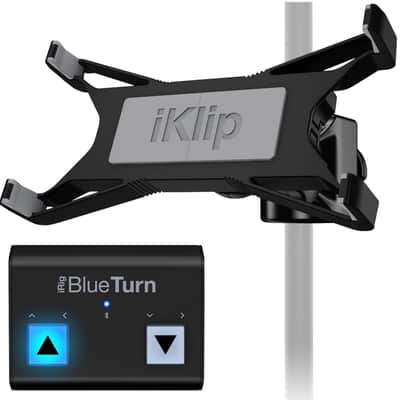 IK MULTIMEDIA TABLET PAGE TURNER BUNDLE iRig Blueturn Pedal & iKlip Xpand Stand image 1
