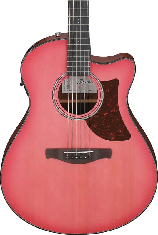 Ibanez AAM50CE Advanced Grand Auditorium Acoustic-Electric Guitar, Solid Spruce Top, Coral Red Burst image 1