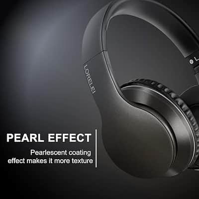 Over-Ear Headphones with Microphone, Lightweight Foldable & Portable Stereo Bass Headphones with 1.45M No-Tangle, Wired Headphones for Smartphone Tablet MP3 / 4 (Space Black) image 2
