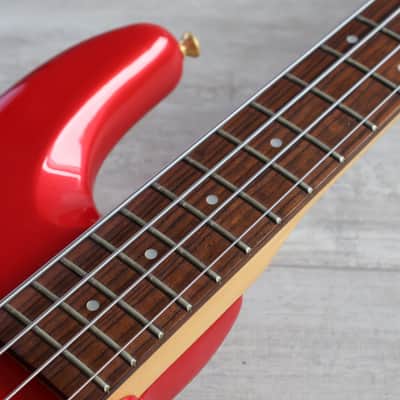 1989 Fender Japan PJR65 Jazz Bass Special PJ Active Contemporary Bass (Chrome Red) image 6
