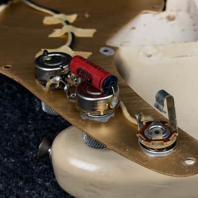 1957 Fender Musicmaster (#573) with Case Original Desert Sand Vintage Finish image 23
