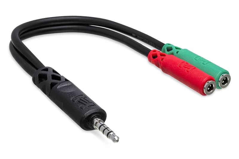 Hosa YMM-108 3.5mm TRRS to Dual 3.5mm TRSF Headset/Mic Breakout Cable image 1