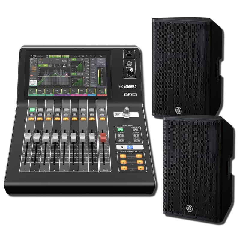 Yamaha DM3S 22-Channel Digital Mixing Console 15-Inch PA Bundle with 2x DXR15mkII 1100W 2-Way Powered Loudspeakers image 1