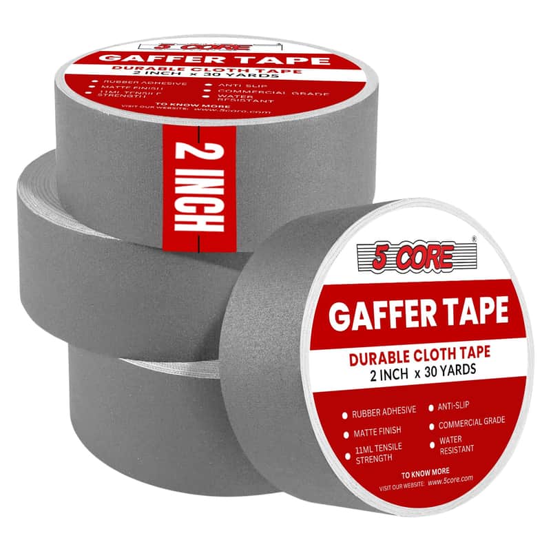 5 Core Gaffers Tape 2" 30 Yards 4Pcs Professional Grey Pro Gaff Tape Non Reflective Water Resistant image 1