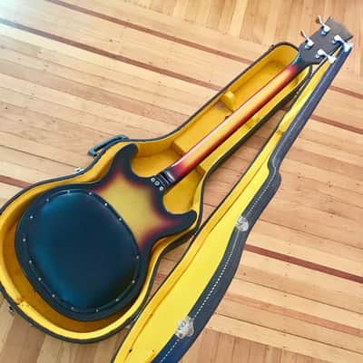 Hohner bartell Black widow fretless bass guitar c 1966 Sunburst original vintage image 13
