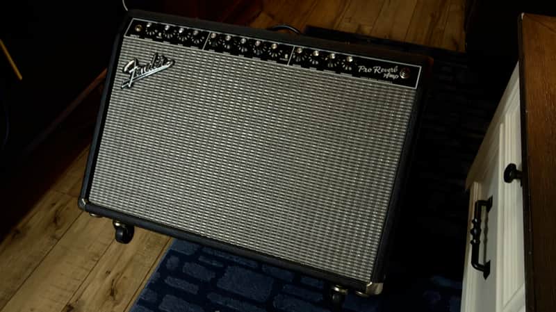 Fender Pro Reverb amp 1x12 Jensn Speaker 2002 - Black image 1