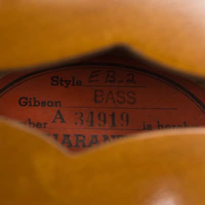 Gibson  EB-2N Electric Bass Guitar (1959), ser. #A-34919, black tolex hard shell case. image 12