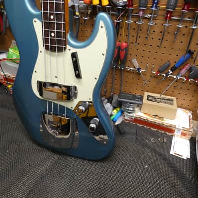 Fender '62 Jazz Bass Stack Knob Reissue - USA 1998 - Lake Placid Blue image 4