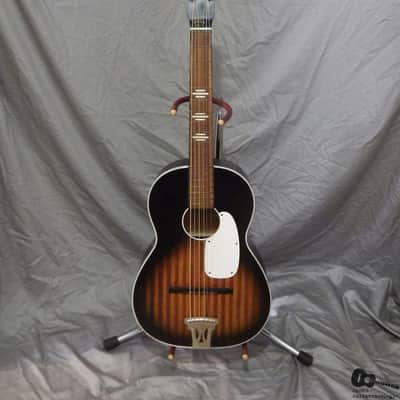 RARE "Domino"/Harmony Stella Parlor Guitar (1950s, 2-Tone Burst w/ Faux Flame) image 6