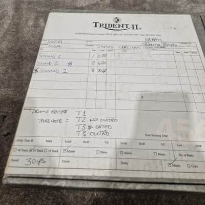 Soda – Britpop Band Collectible Trident II Recording Log – Excellent w/ Session Notes & Take Breakdown image 12