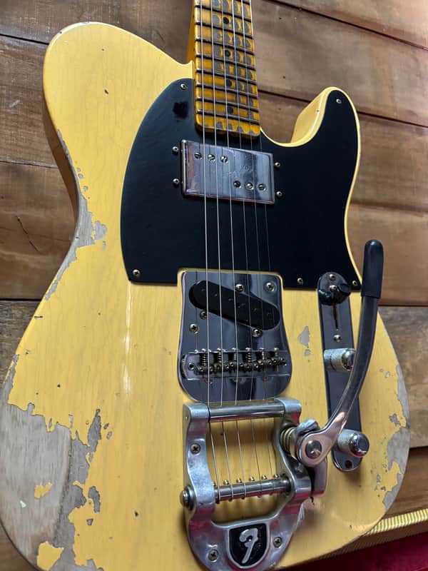 Fender Custom Shop CuNiFe Special Run Black Guard Tele Bigsby Heavy Relic w/case image 1