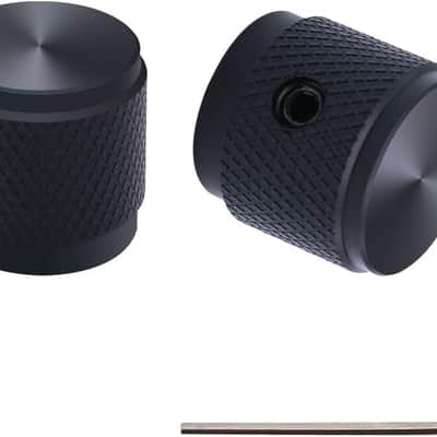 4pcs Black Guitar Knobs Aluminum Alloy Potentiometer Control Knob Volume Audio Electric Guitar Bass Knob Screw Type 17 x 16mm (d*h) KNOB-04-BK image 2