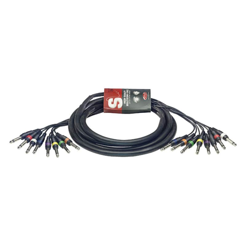 Stagg SML3/8P8P 1/4" Jack to 1/4"  Jack 8 Way Loom (3M - Unbalanced) image 1