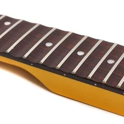 Guitar Neck scalloped Maple wood 22fret 25.5inch Rosewood Fretboard Dot Inlay Yellow paint Bolt on heel image 5