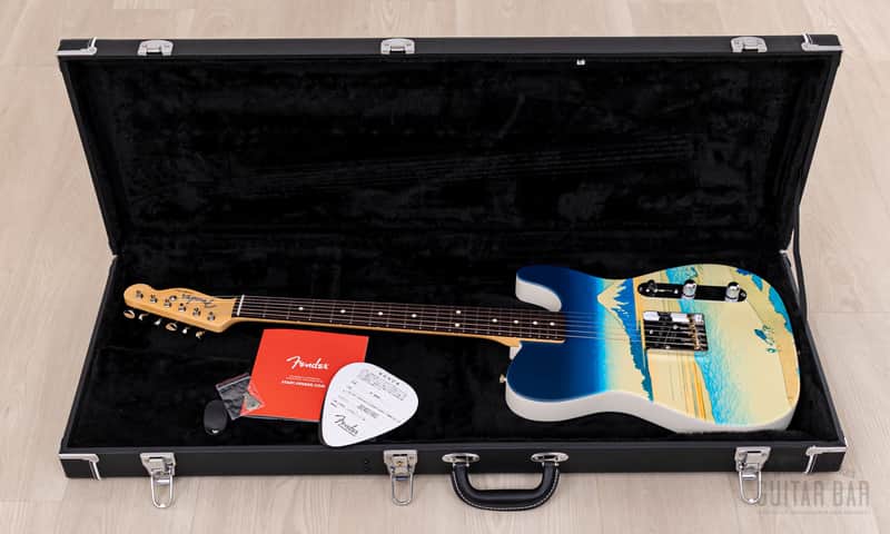 2024 Fender Japan Art Canvas Esquire Katsushika Hokusai Tama River