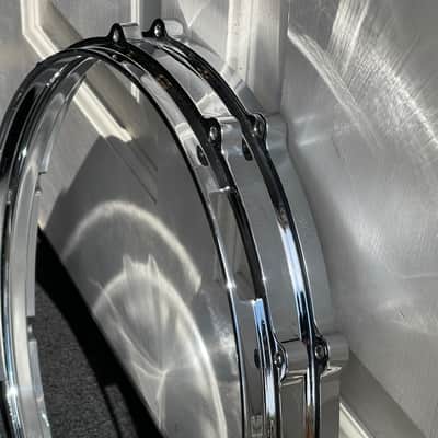 Pair Yamaha 14" 3.0mm Cast Aluminum 10 Hole Die-Cast Snare Drum Batter Hoops Rims Absolute Hybrid Maple 3.0mm AL-DC Hoop image 7