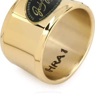 JodyJazz HRA1 Power Ring Ligature with Cap for Hard Rubber Alto Saxophone Mouthpiece - Gold (JJASRPRGCapd1) image 6